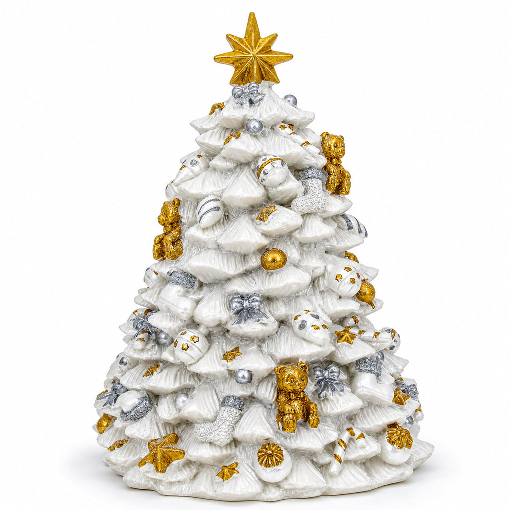 White & Gold Musical Christmas Tree