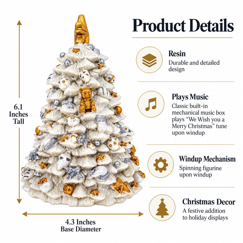 White & Gold Musical Christmas Tree