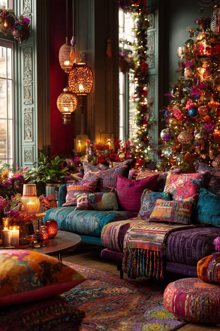 A Jewel-Toned Christmas Lounge