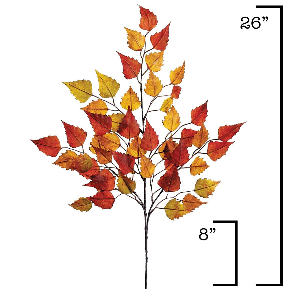 26" Faux Birch Leaf Stem