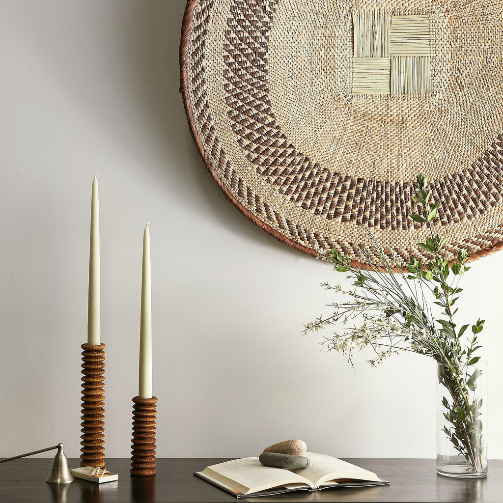 Spiral Wood Candle Holder